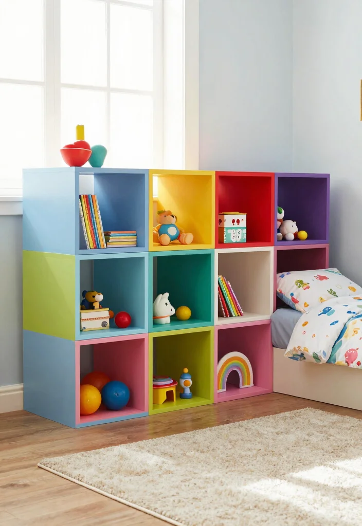 17 Cube Storage Ideas for a Modern Bedroom - 13. Cube Storage for Kids’ Bedrooms 1