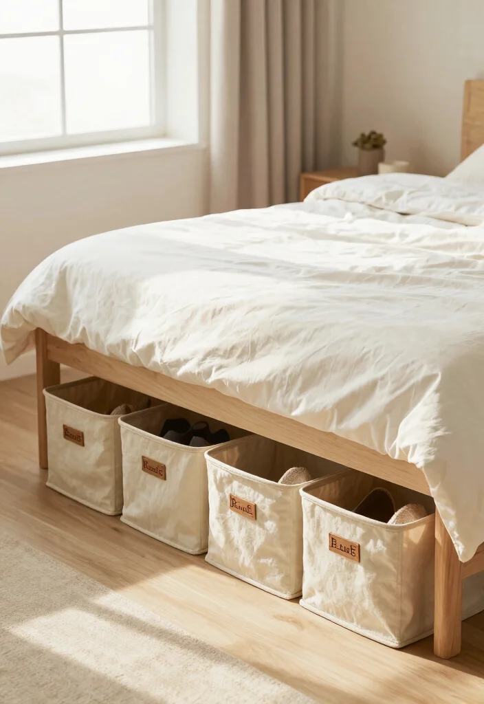 17 Shoe Wall in Bedroom Ideas Organized and Stylish - 8. Under-Bed Shoe Storage for Maximizing Space 1