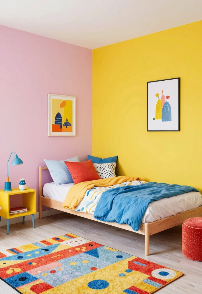 17 Small Shared Kids Bedroom Ideas Functional and Cute - 5. Playful Color Schemes 1