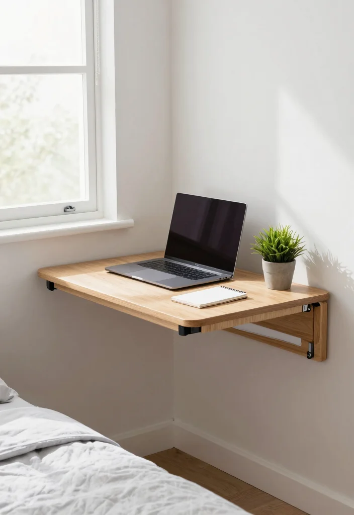 18 Bedroom Ideas for Small Spaces That Maximize Every Inch - 11. Space-Saving Desk Solutions: Work Smart 1