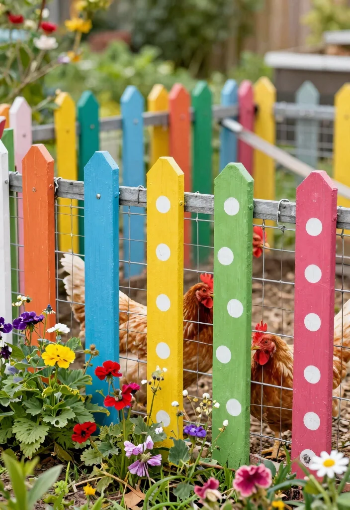 12 Chicken Wire Fence Ideas That Keep Predators Out All Night - 8. Stylish Painted Chicken Wire Fences 1