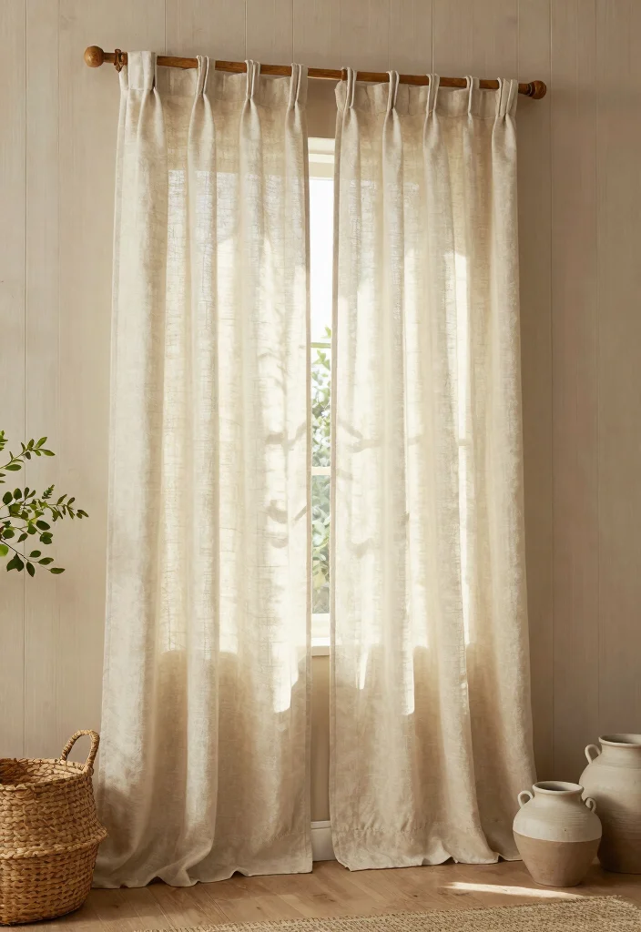 12 Farmhouse Window Treatments That Block Sun Without Going Dark - 8. Natural Fiber Curtains 1