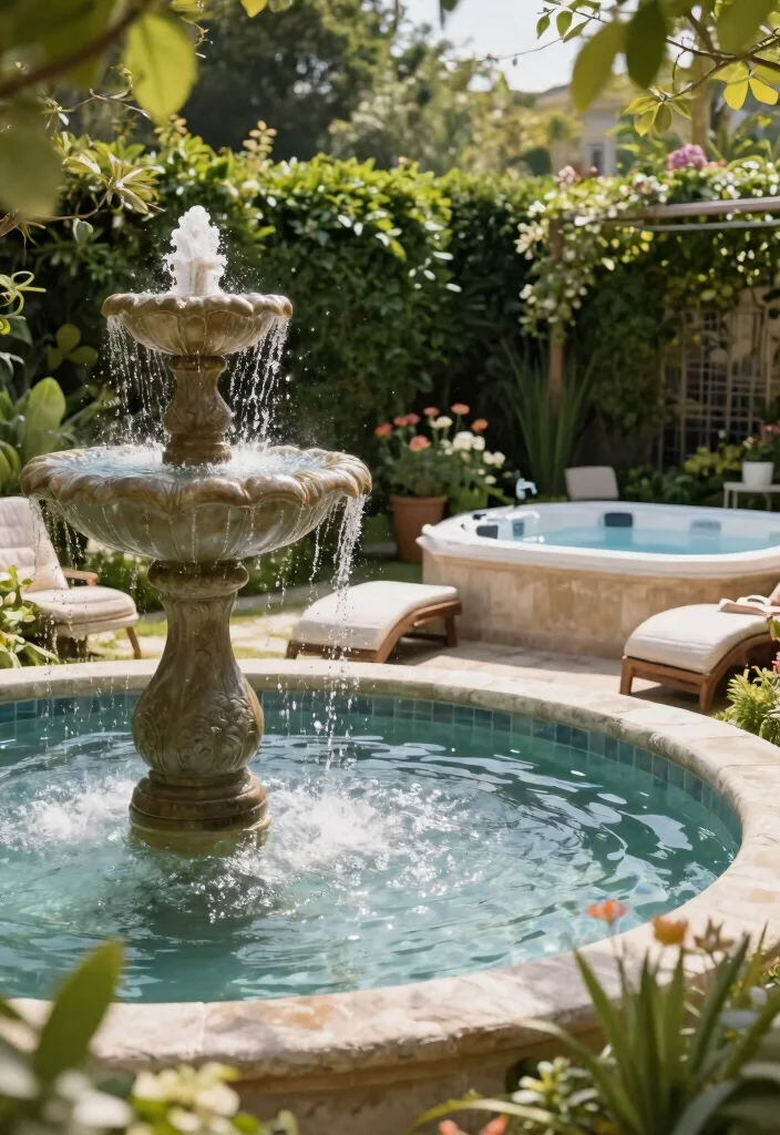 12 Jacuzzi Outdoor Ideas That Stay Private From Neighbors - 11. Water Features 1
