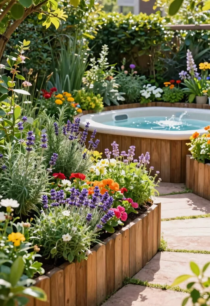 12 Jacuzzi Outdoor Ideas That Stay Private From Neighbors - 6. Raised Planter Boxes 1