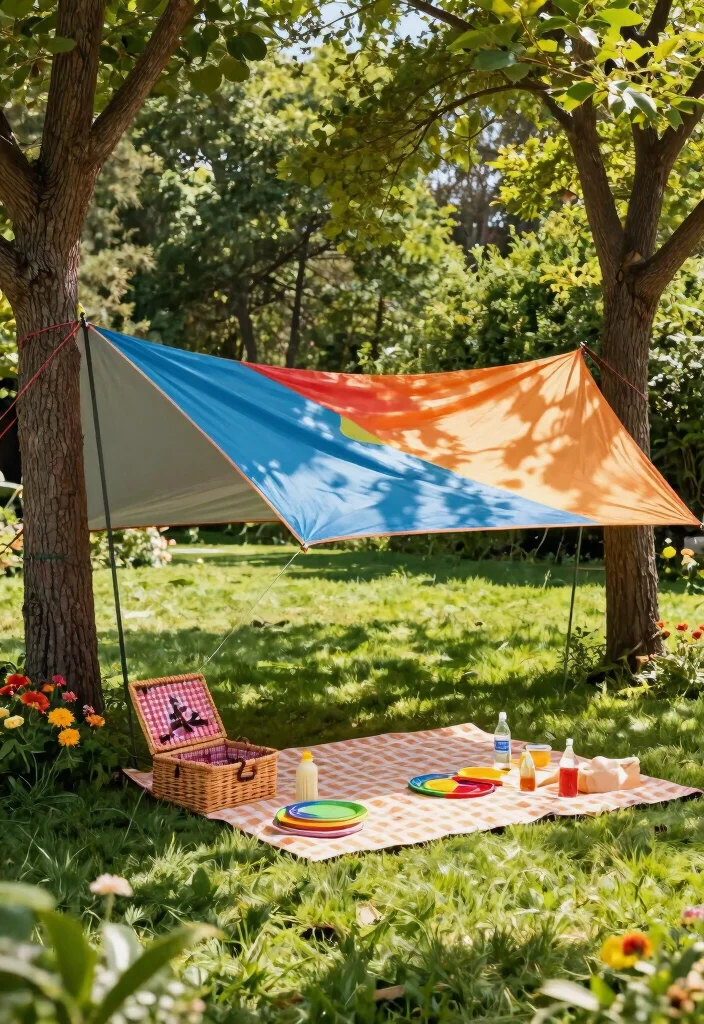 12 Outdoor Sunshade Ideas for Spaces Without Built-In Cover - 1. DIY Tarp Shade 1