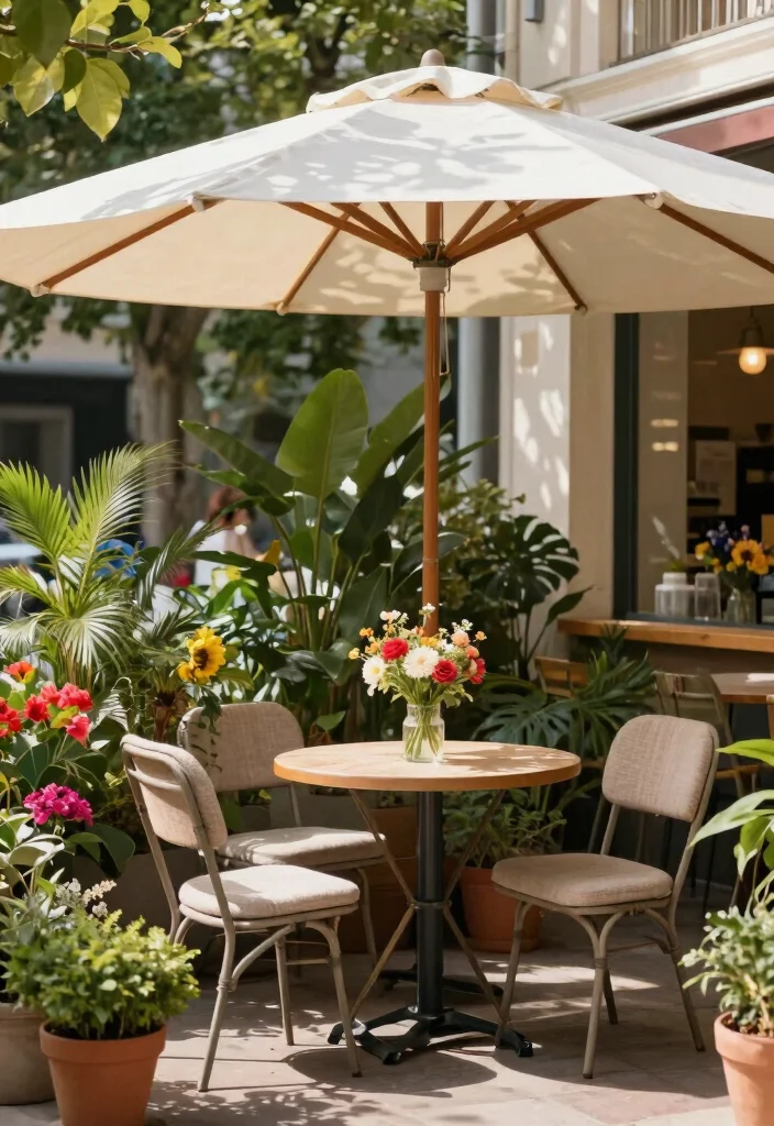 12 Outdoor Sunshade Ideas for Spaces Without Built-In Cover - 2. Market Umbrella 1