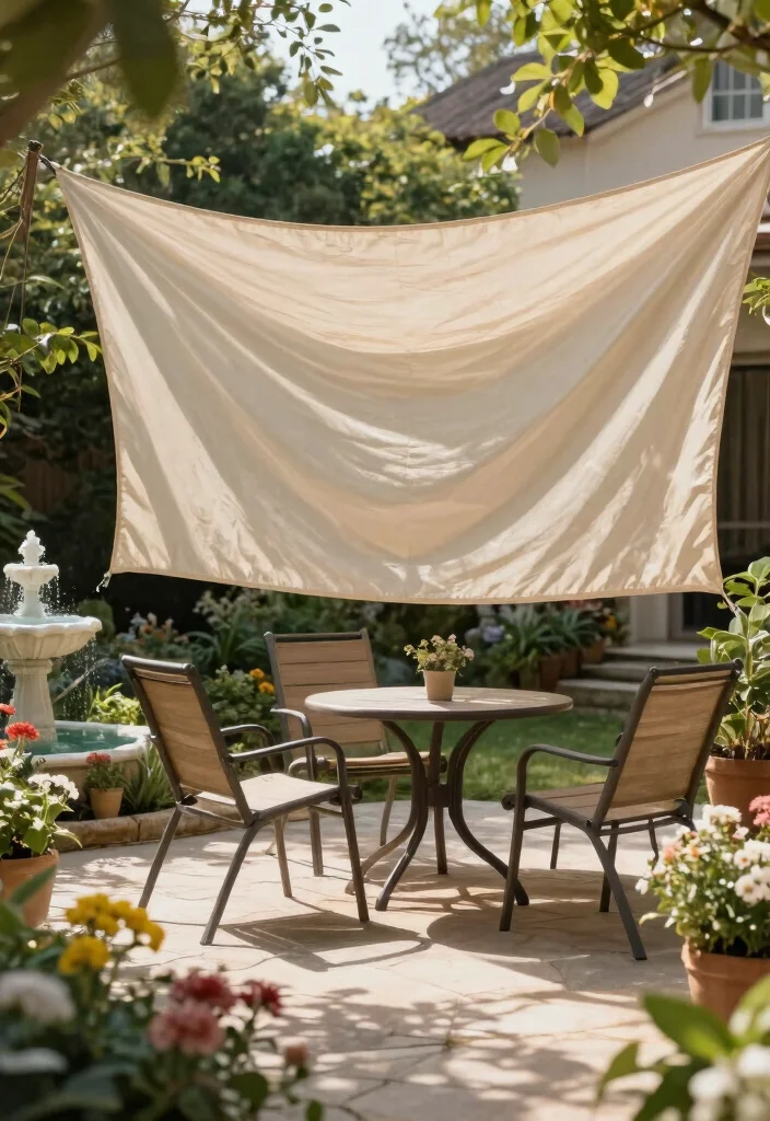 12 Outdoor Sunshade Ideas for Spaces Without Built-In Cover - 6. Shade Cloth 1