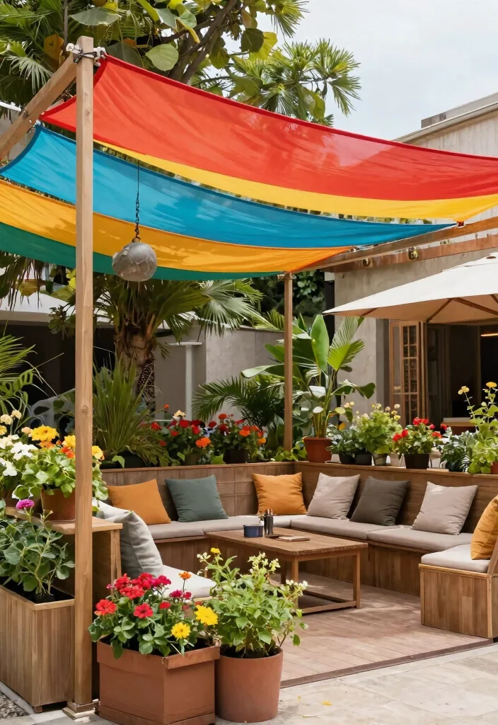 12 Outdoor Sunshade Ideas for Spaces Without Built-In Cover - 9. Pallet Shade Structure 1