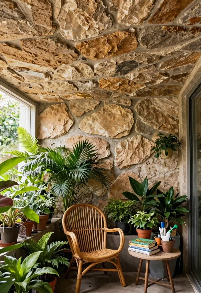 12 PVC Ceiling Panels Ideas That Don't Look Like Plastic - 3. Nature-Inspired Textures 1