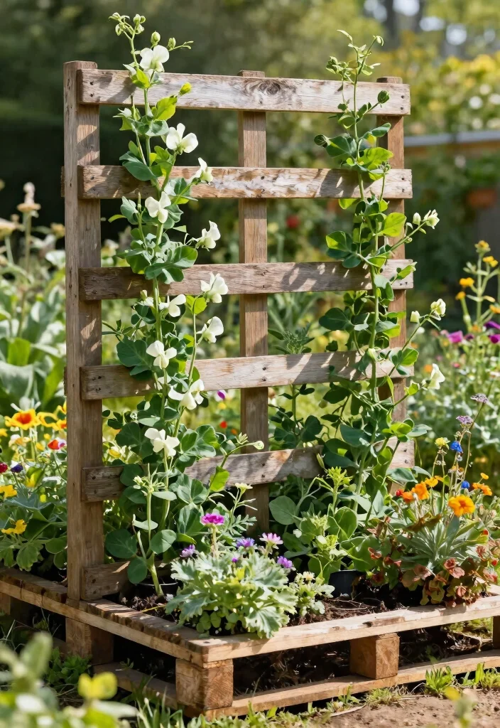 12 Pea Trellis Ideas That Support Heavy Vines Without Tipping - 4. Rustic Pallet Trellis 1