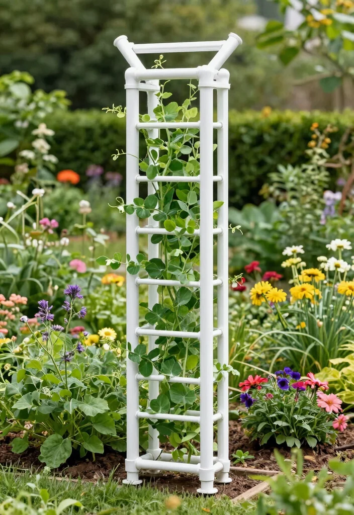 12 Pea Trellis Ideas That Support Heavy Vines Without Tipping - 5. PVC Pipe Trellis 1