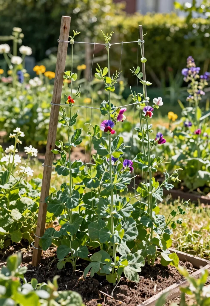 12 Pea Trellis Ideas That Support Heavy Vines Without Tipping - 7. String Trellis System 1