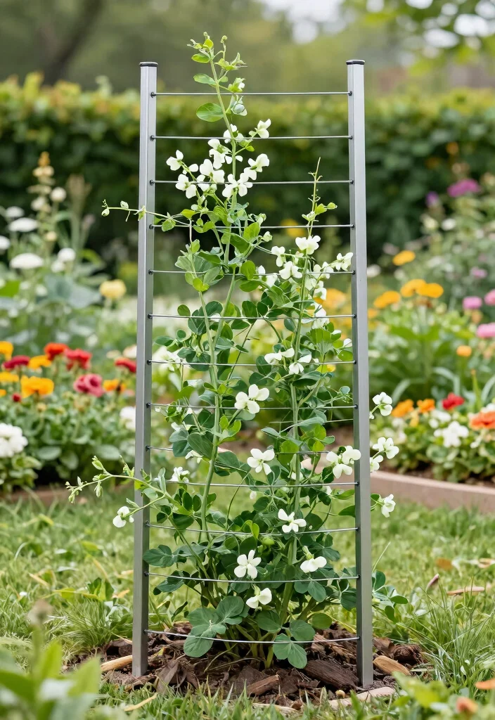 12 Pea Trellis Ideas That Support Heavy Vines Without Tipping - 9. Cordless Fence Trellis 1