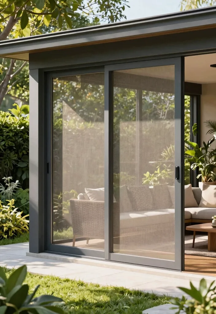 12 Puertas de Patio Que Maximizan Luz Natural y Privacidad - 10. Sliding Screens for Added Privacy 1