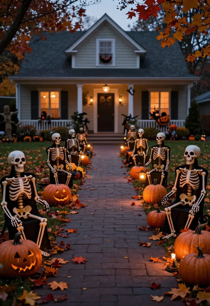 12 Skeleton Decorations Outdoors That Stay Standing in High Wind - 12. Skeleton Pathway Markers 1