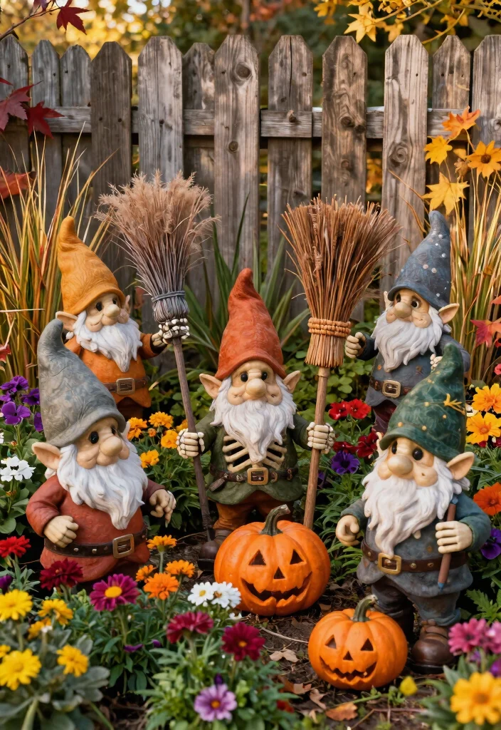 12 Skeleton Decorations Outdoors That Stay Standing in High Wind - 2. Skeleton Garden Gnomes 1