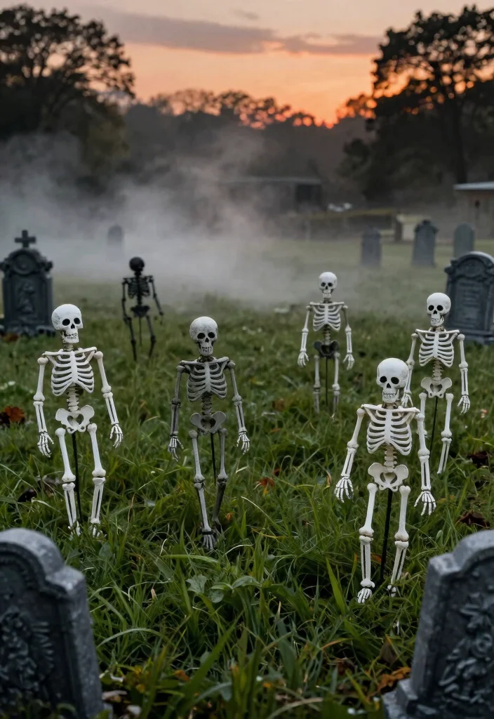 12 Skeleton Decorations Outdoors That Stay Standing in High Wind - 7. Skeleton Lawn Stakes 1