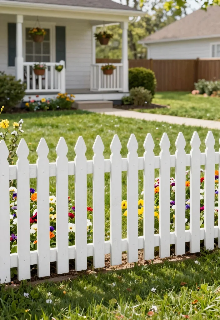 12 Wood Picket Fence Designs That Boost Curb Appeal - 1. Classic White Picket Fence 1