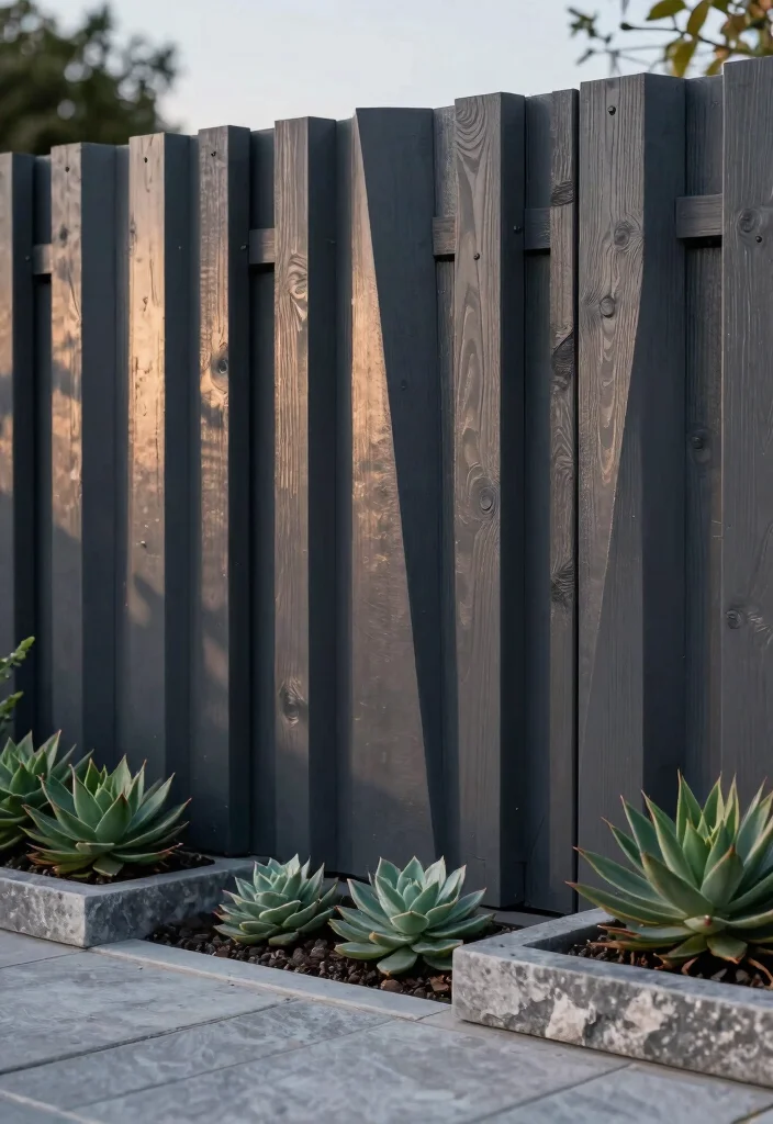 12 Wood Picket Fence Designs That Boost Curb Appeal - 12. Modern Geometric Picket Fence 1