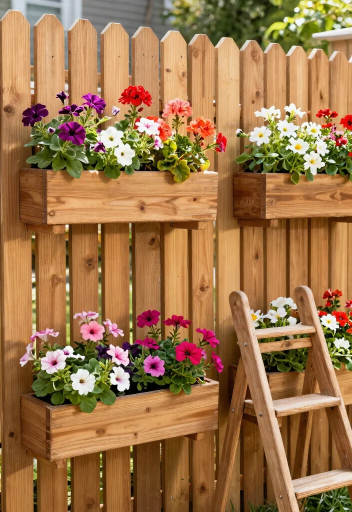 12 Wood Picket Fence Designs That Boost Curb Appeal - 4. Natural Wood with Flower Boxes 1
