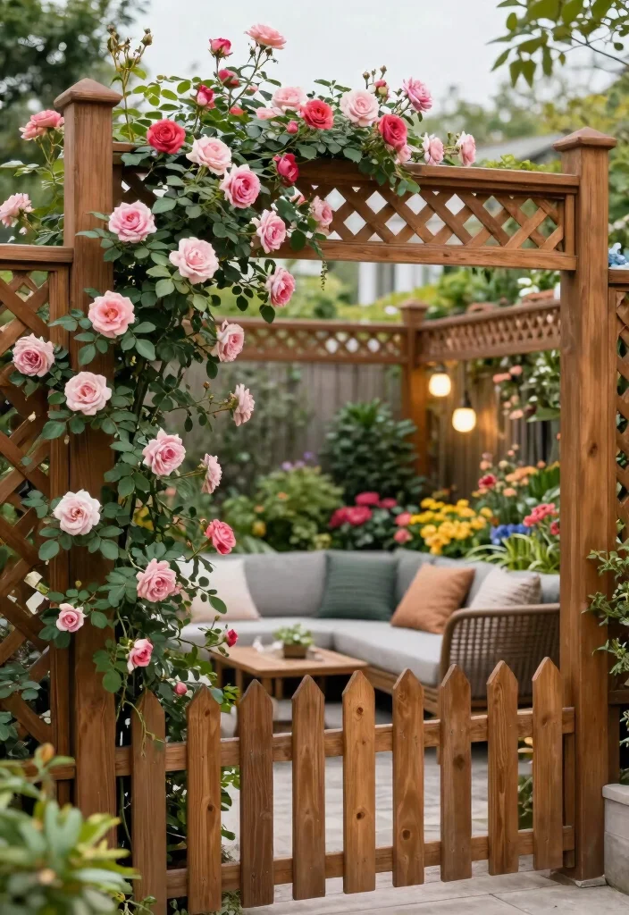 12 Wood Picket Fence Designs That Boost Curb Appeal - 7. Lattice Top Picket Fence 1