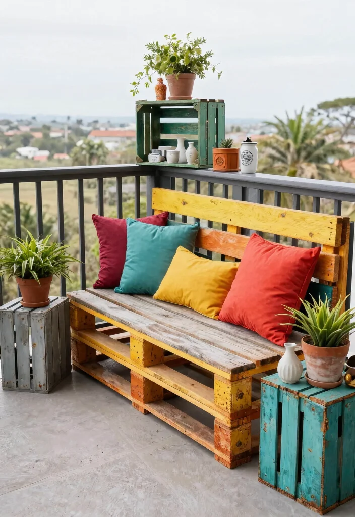 14 Balcony Decoration Ideas on a Budget for Small Outdoor Spaces - 13. Upcycled Furniture: Smart and Sustainable 1