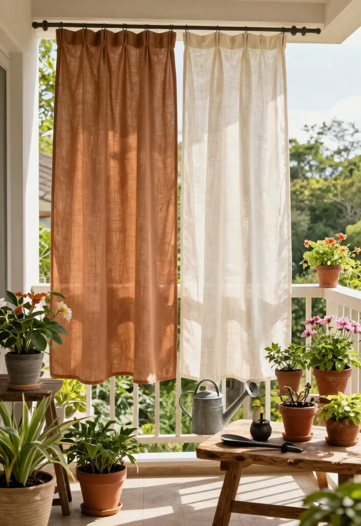 14 Balcony Door Curtains That Block Sun and Provide Privacy - 10. Natural Dyed Cotton Curtains 1