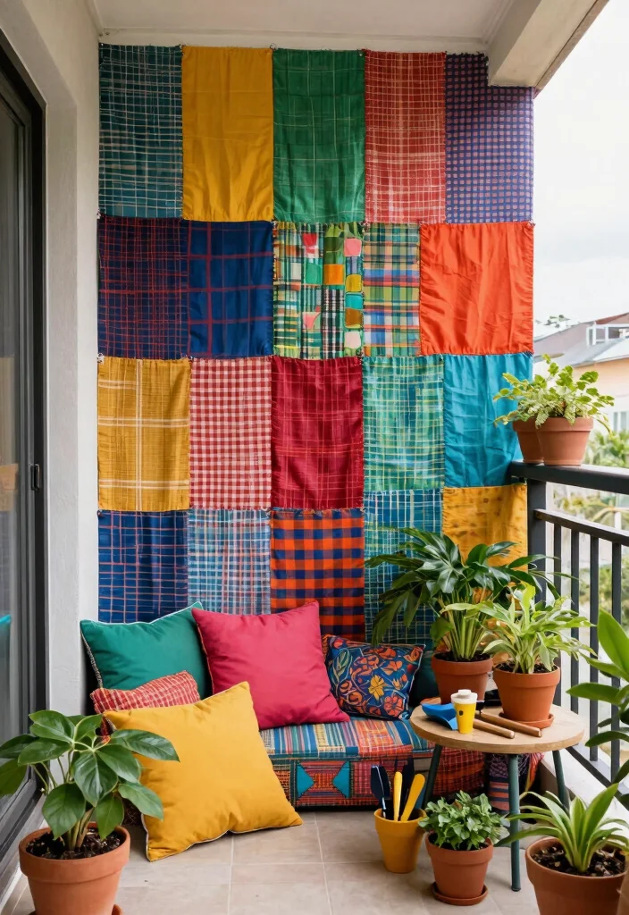 14 Balcony Door Curtains That Block Sun and Provide Privacy - 13. Upcycled Fabric Panels 1