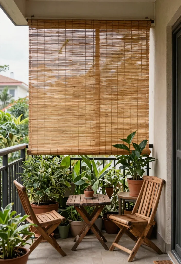 14 Balcony Door Curtains That Block Sun and Provide Privacy - 2. Bamboo Blinds 1