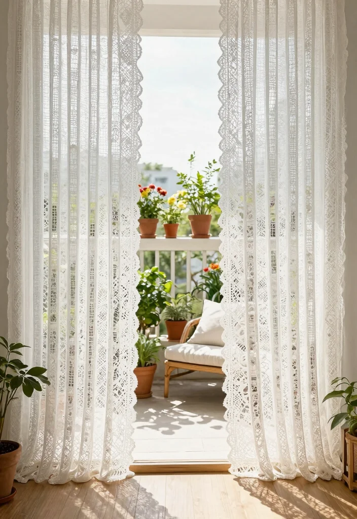 14 Balcony Door Curtains That Block Sun and Provide Privacy - 5. Crochet Lace Curtains 1