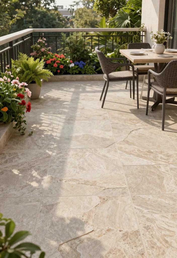 14 Balcony Tiles Floors That Hold Up to Weather and Heavy Foot Traffic - 5. Stone-Look Porcelain Tiles 1