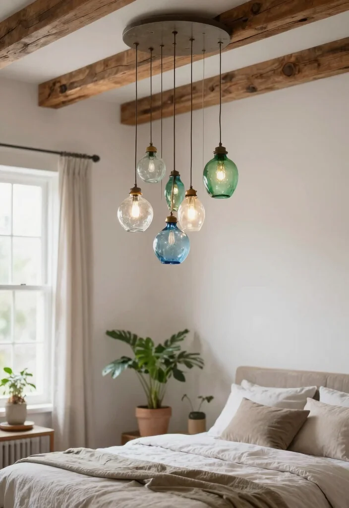 14 Bedroom Ceiling Light Ideas That Don't Require Rewiring - 1. Recycled Glass Pendant Lights 1