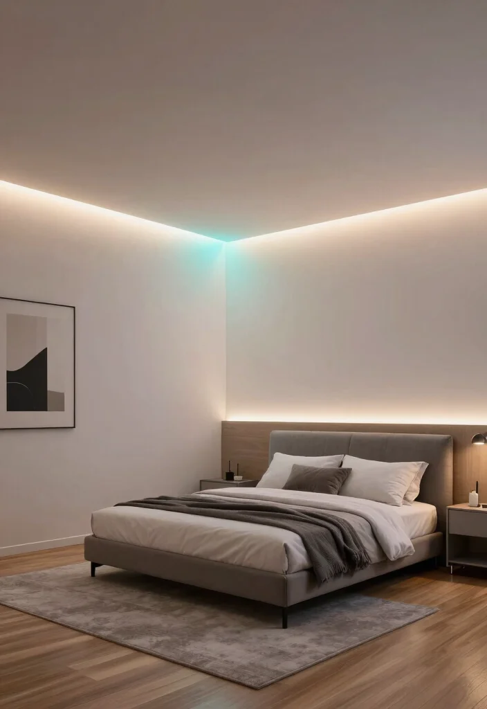 14 Bedroom Ceiling Light Ideas That Don't Require Rewiring - 10. LED Strip Lighting 1