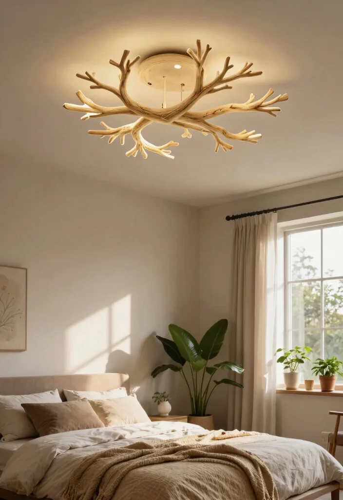 14 Bedroom Ceiling Light Ideas That Don't Require Rewiring - 13. Nature-Inspired Ceiling Lights 1