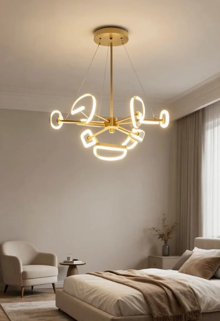 14 Bedroom Ceiling Light Ideas That Don't Require Rewiring - 14. Multi-Function Chandelier 1