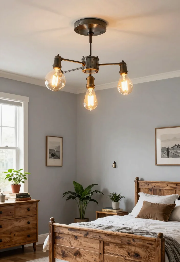 14 Bedroom Ceiling Light Ideas That Don't Require Rewiring - 4. Vintage Industrial Fixtures 1