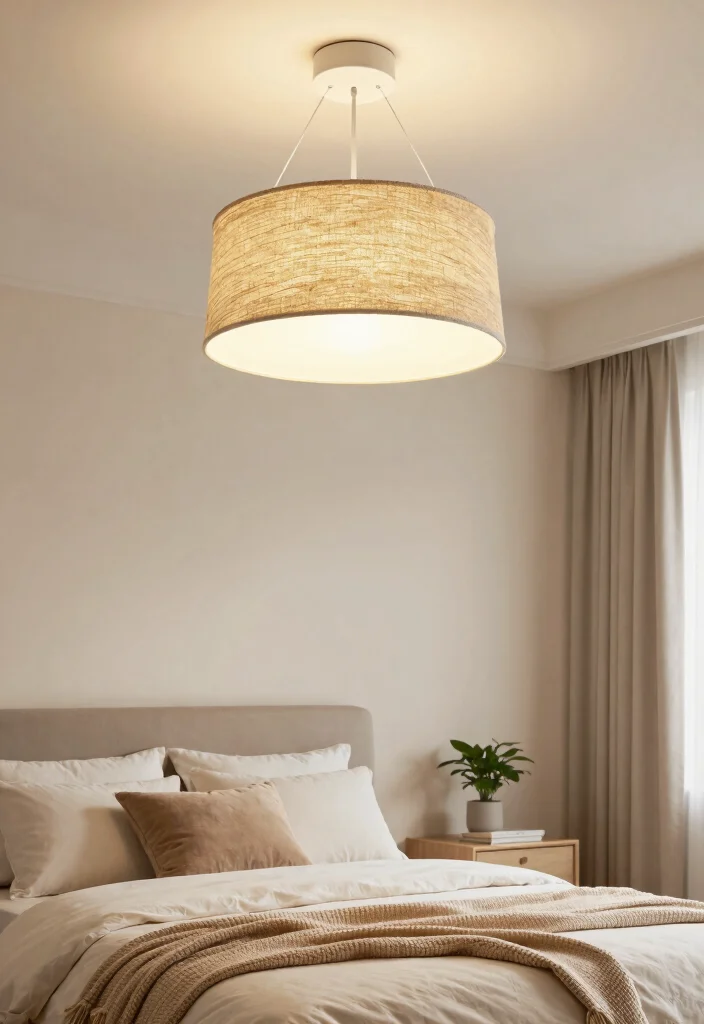 14 Bedroom Ceiling Light Ideas That Don't Require Rewiring - 6. Drum Shade Ceiling Lights 1