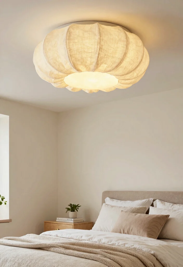 14 Bedroom Ceiling Light Ideas That Don't Require Rewiring - 9. Decorative Fabric Ceiling Lights 1