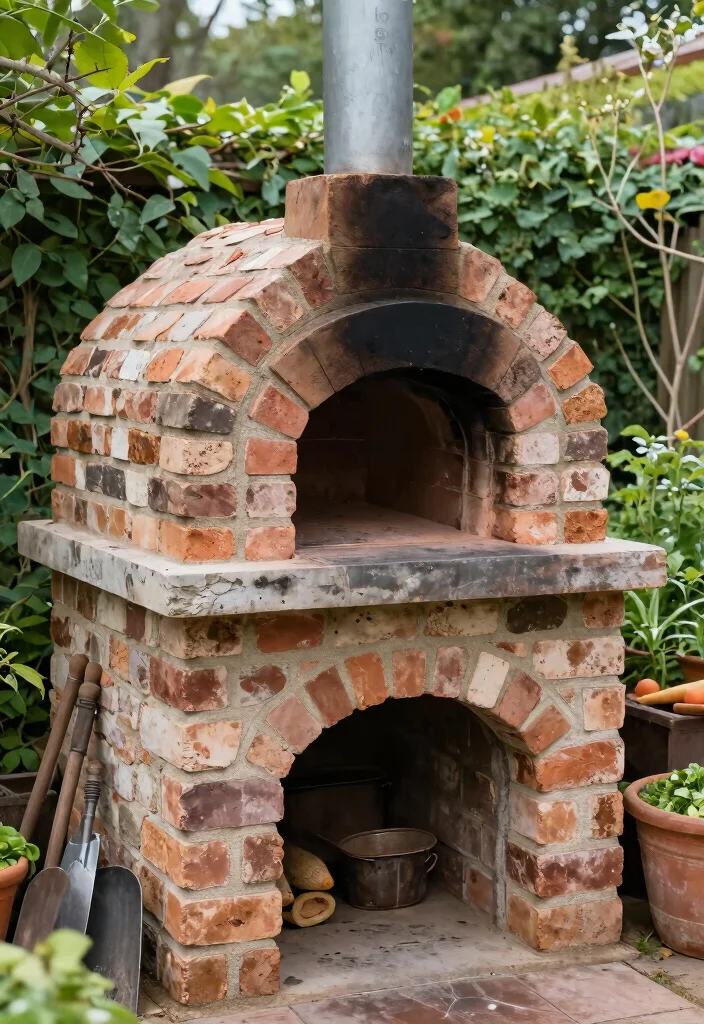 14 Brick Pizza Oven Outdoor Concepts on a Budget That Reach High Heat - 10. Reclaimed Brick Oven 1