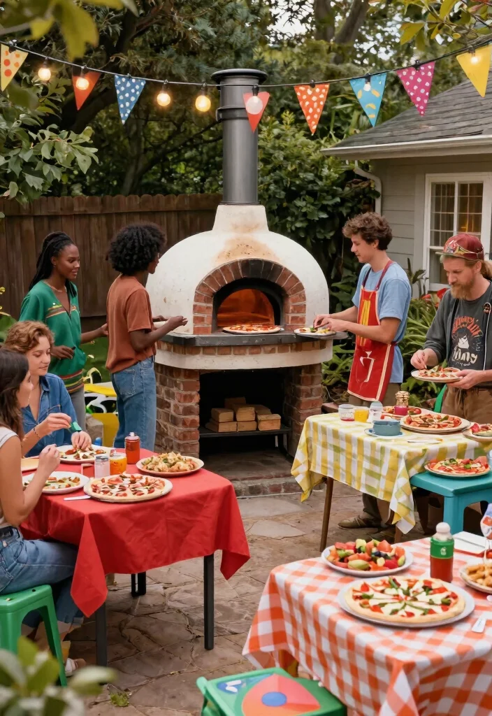 14 Brick Pizza Oven Outdoor Concepts on a Budget That Reach High Heat - 12. Pizza Party Setup 1