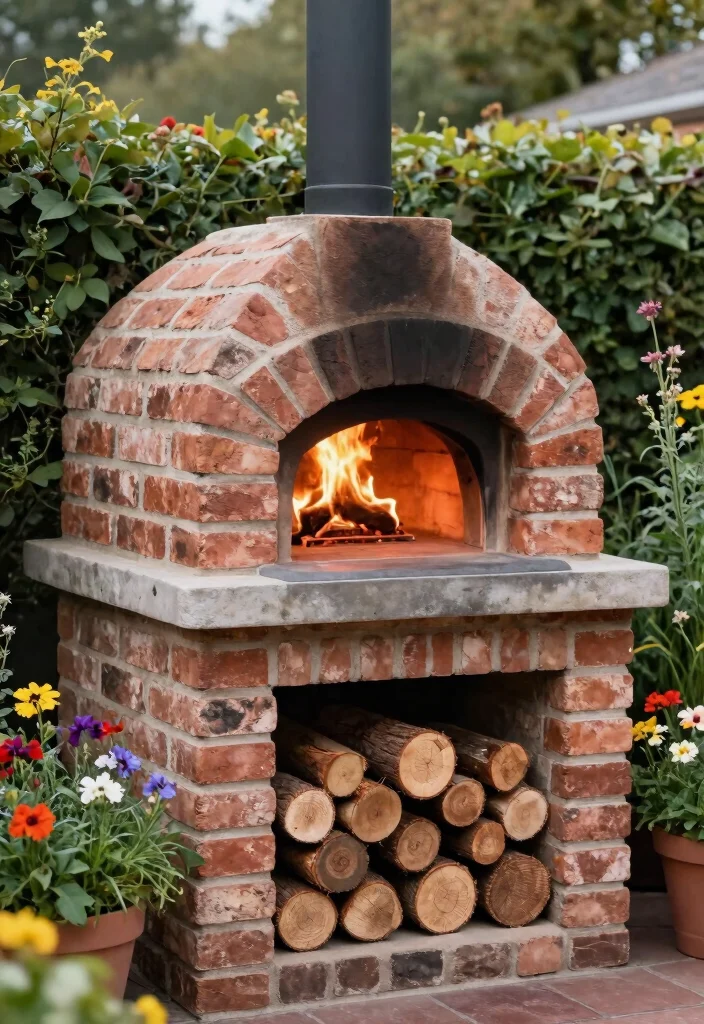 14 Brick Pizza Oven Outdoor Concepts on a Budget That Reach High Heat - 4. Firewood Storage Feature 1