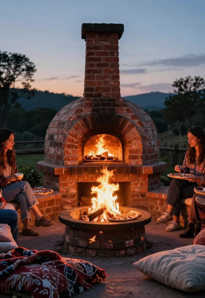 14 Brick Pizza Oven Outdoor Concepts on a Budget That Reach High Heat - 6. Pizza Oven as a Fire Pit 1