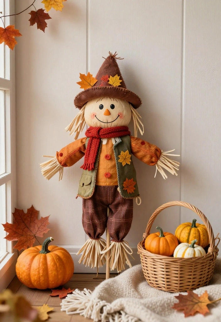 14 Fall Front Porch Decor Ideas That Work for Small Entries - 12. Miniature Scarecrows 1