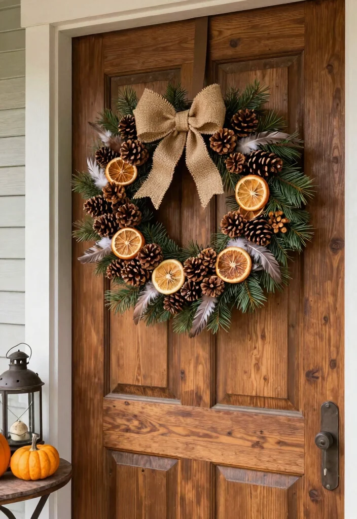 14 Fall Front Porch Decor Ideas That Work for Small Entries - 3. Wreaths with a Twist 1