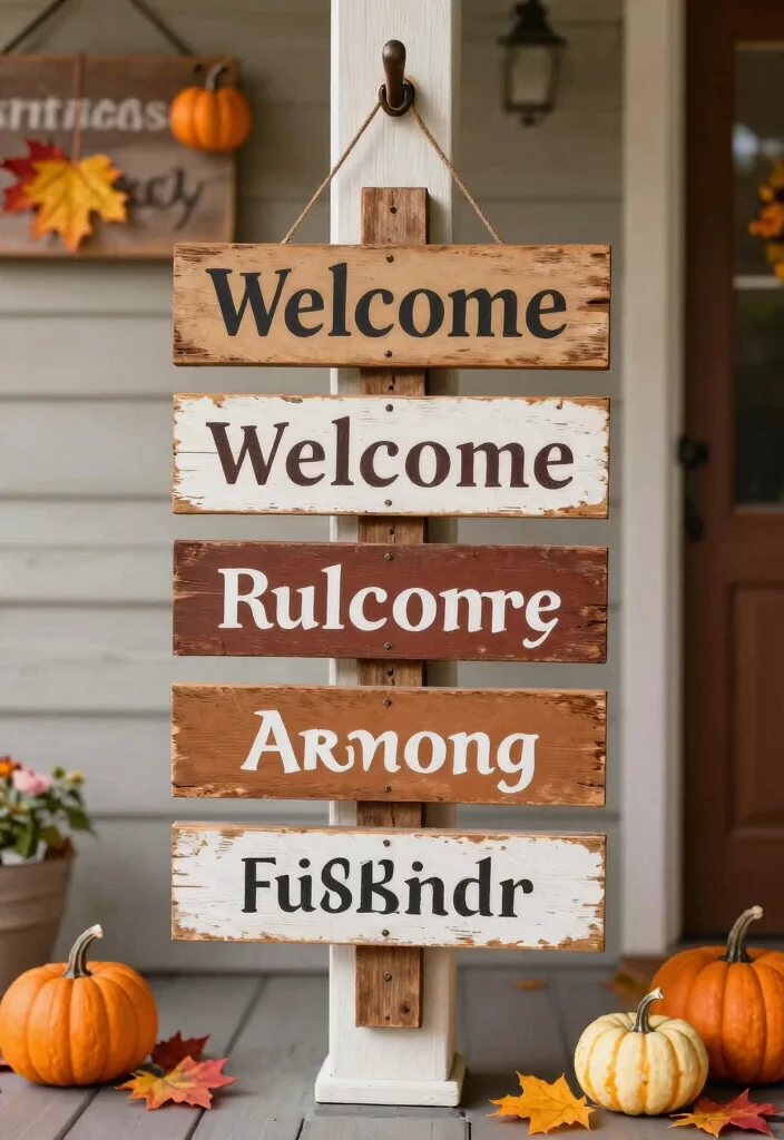 14 Fall Front Porch Decor Ideas That Work for Small Entries - 8. Fall-Inspired Entryway Signs 1