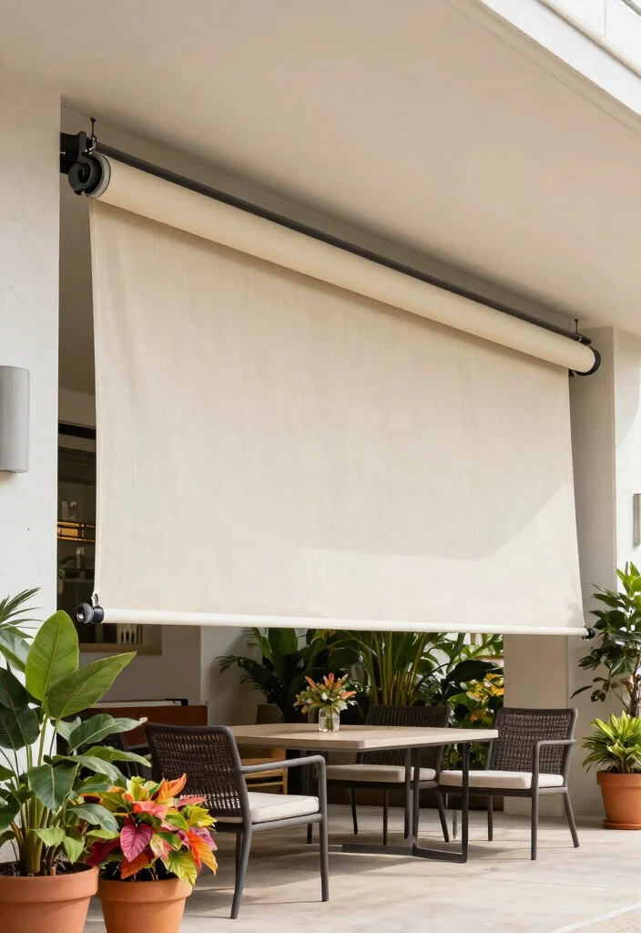 14 Shade Cloth Ideas Patio That Block Heat Without Blocking Breeze - 11. Shade Cloth Roll-Up System 1
