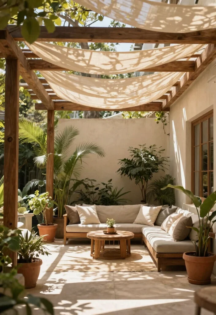 14 Shade Cloth Ideas Patio That Block Heat Without Blocking Breeze - 13. Shade Cloth and Pergola Combination 1