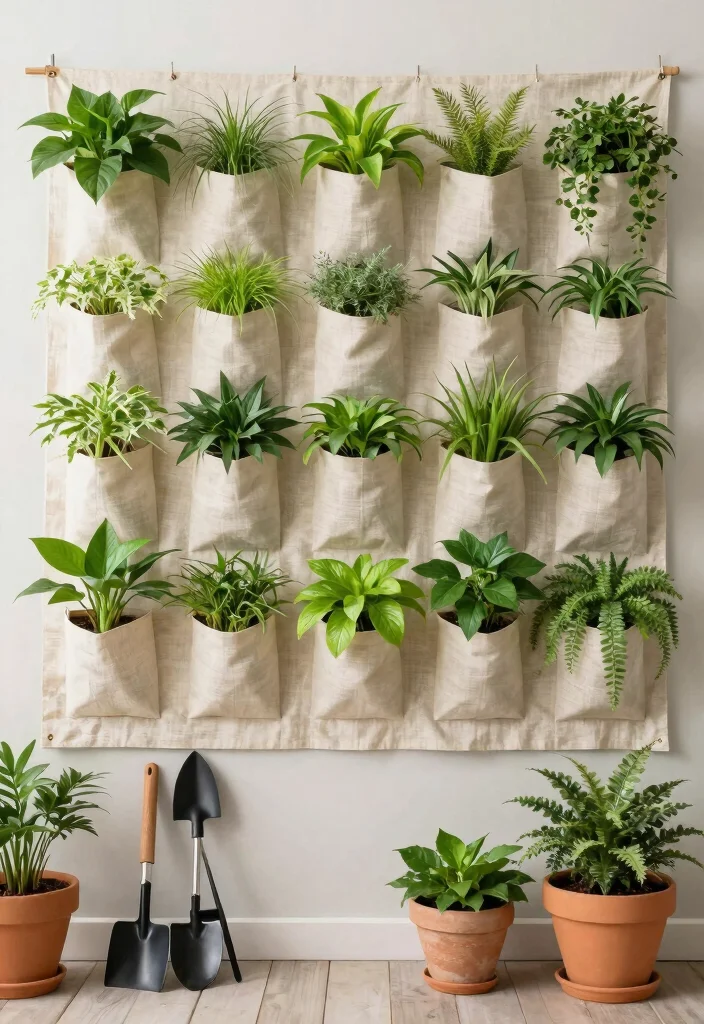 14 Shade Cloth Ideas Patio That Block Heat Without Blocking Breeze - 7. Fabric Wall for Vertical Gardening 1