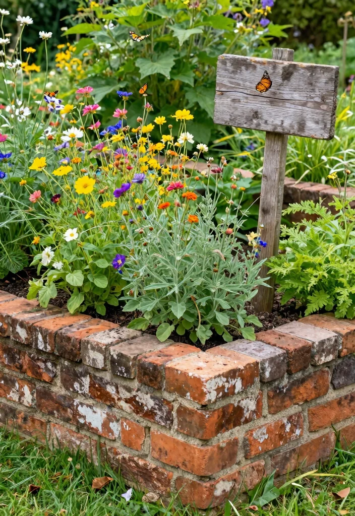 15 Brick Raised Garden Bed Ideas That Don't Need Mortar or Special Tools - 11. Rustic Charm with Weathered Bricks 1