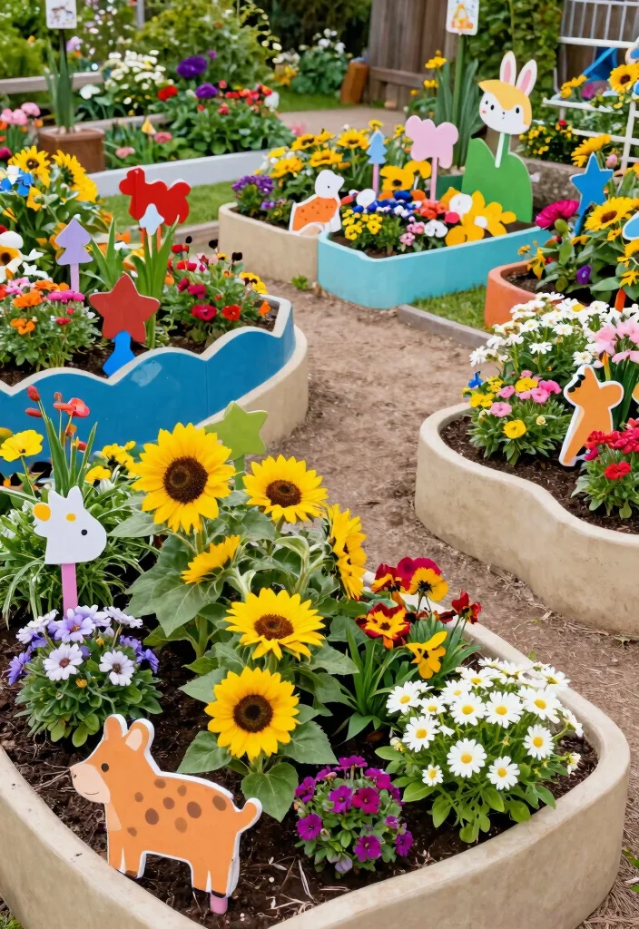 15 Brick Raised Garden Bed Ideas That Don't Need Mortar or Special Tools - 14. Playful Shapes for Kids' Gardens 1